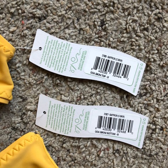 Outerknown Seea Goa Bikini Top and Bottom Saffron - Picture 5 of 6